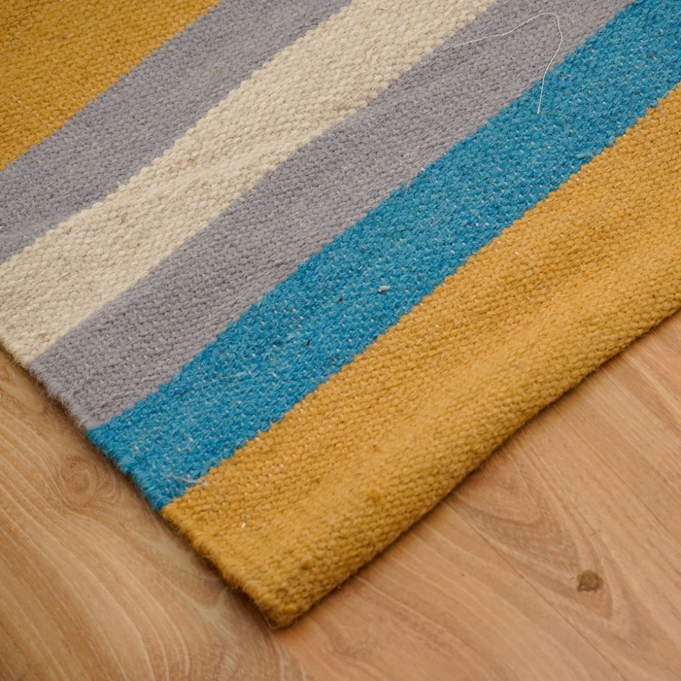 Tappeto kilim indiano a righe stile anni '90