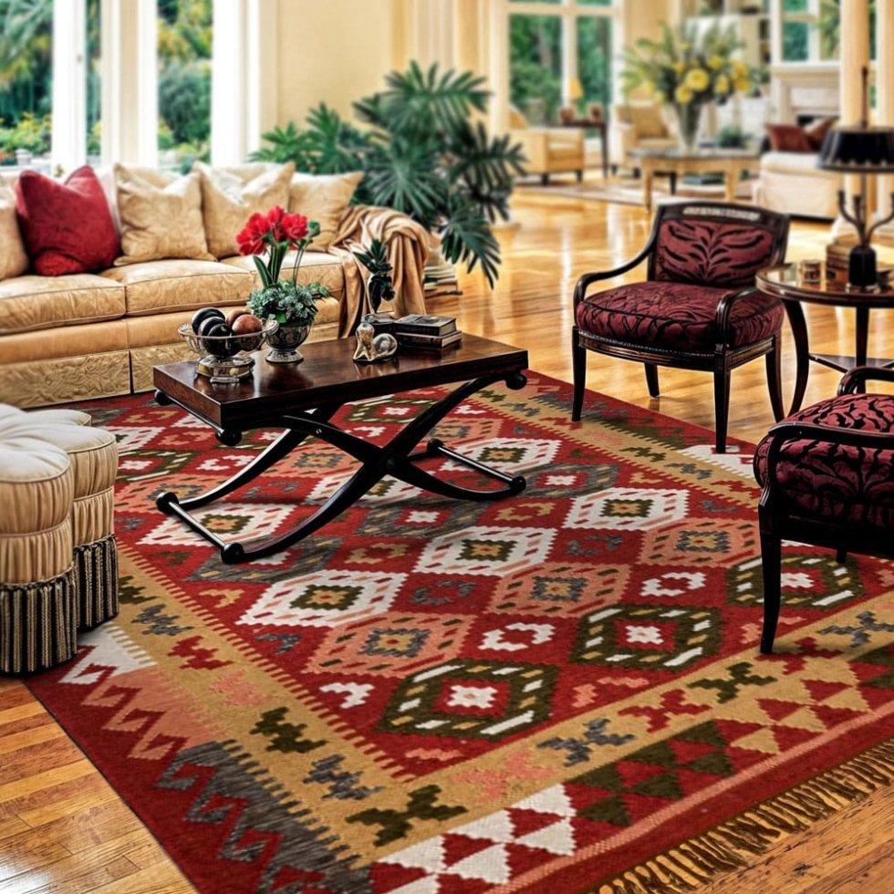 Autentico tappeto kilim indiano