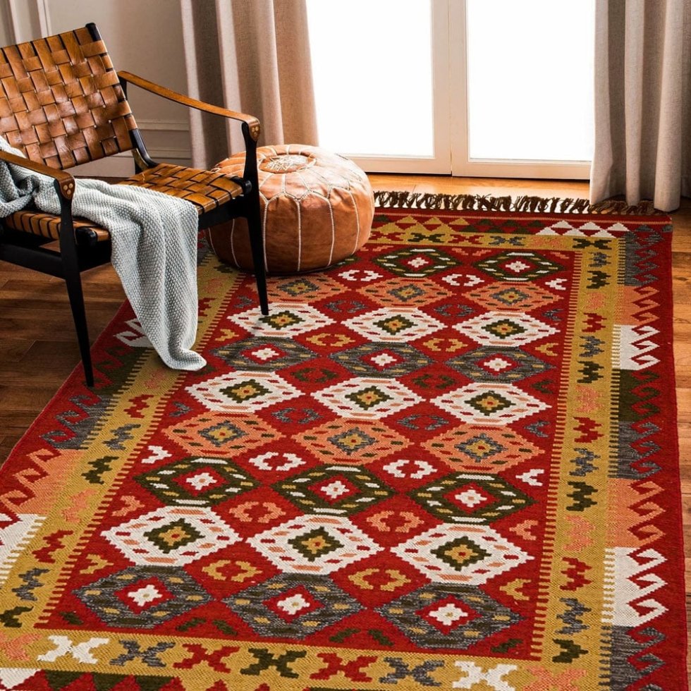 Autentico tappeto kilim indiano
