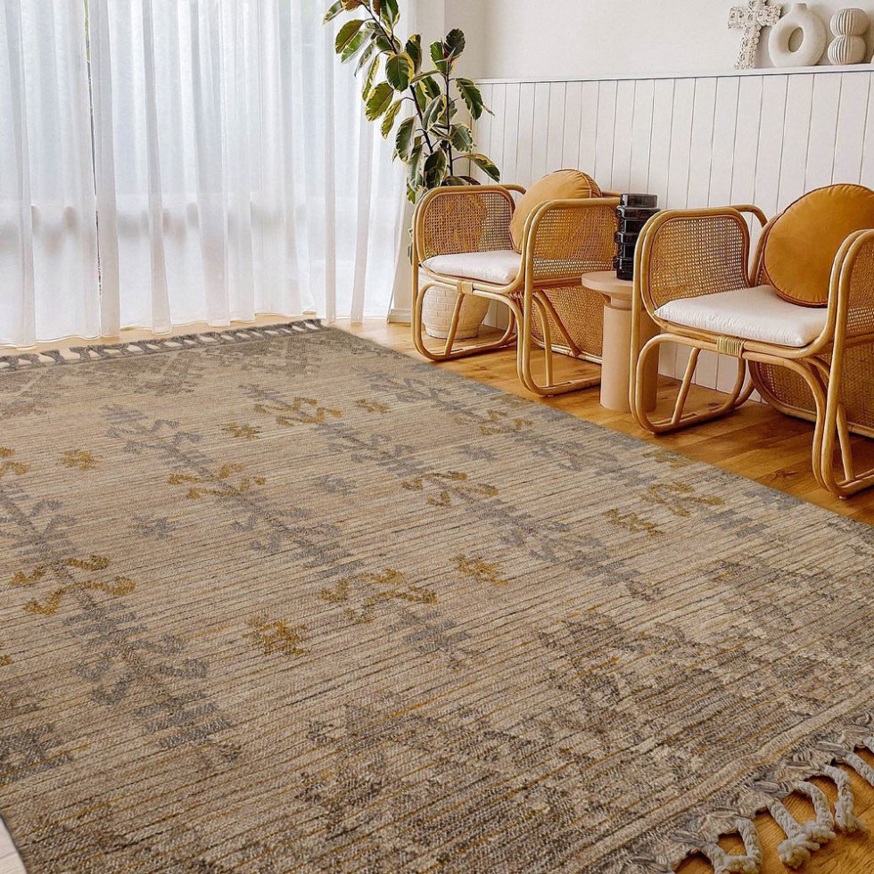 Tappeto kilim beige in stile turco