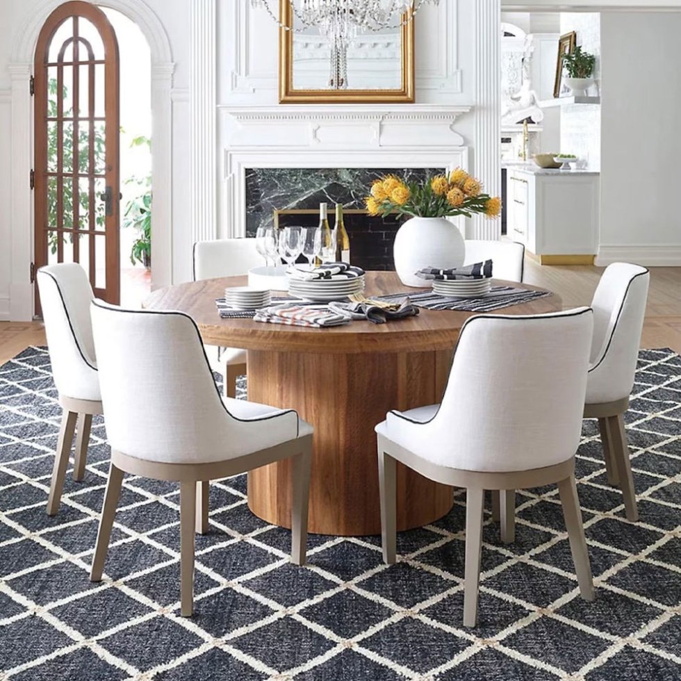 Tappeto kilim a rombi bianchi e neri