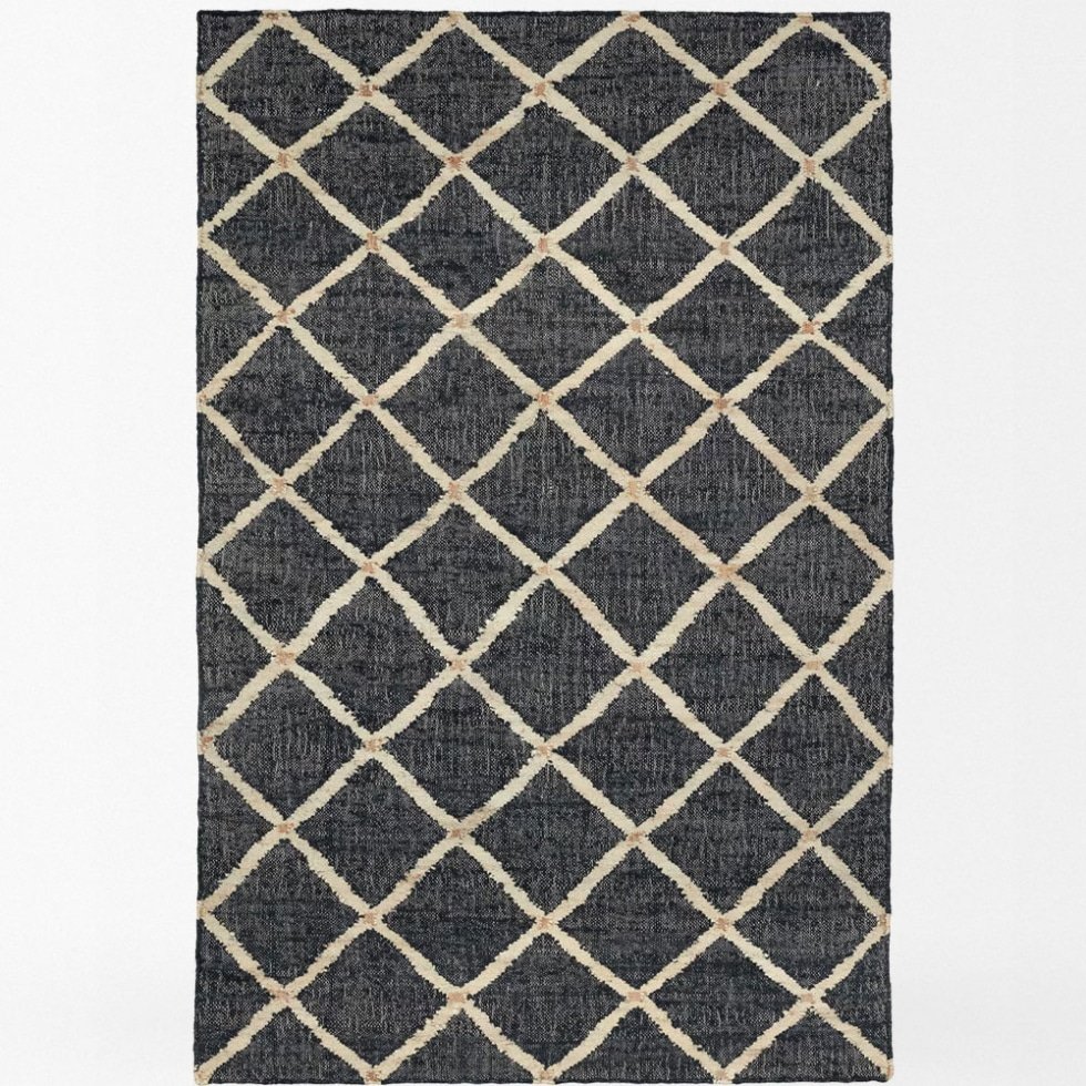 Tappeto kilim a rombi bianchi e neri