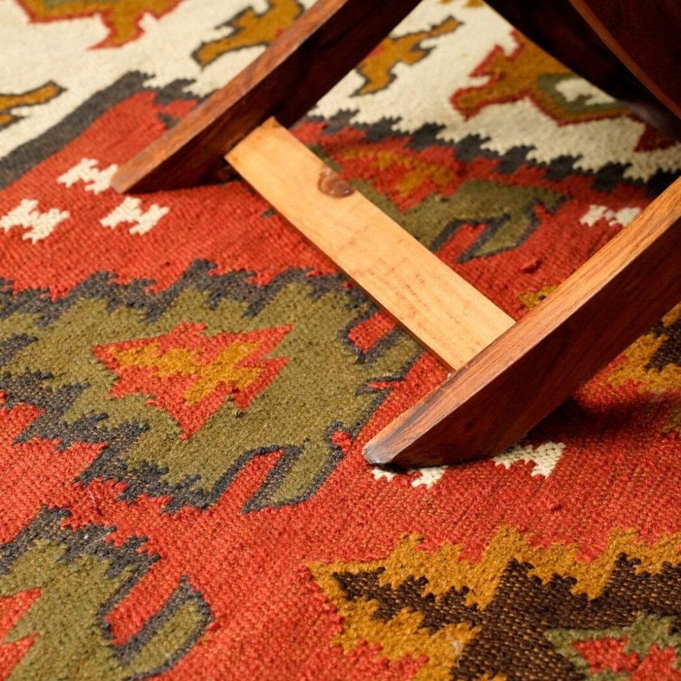 Tappeto kilim indiano ispirato al Natale