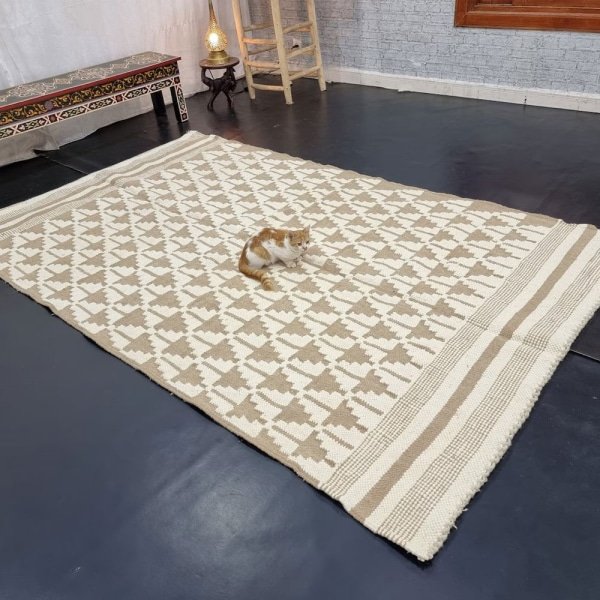 Tappeto kilim marocchino crema