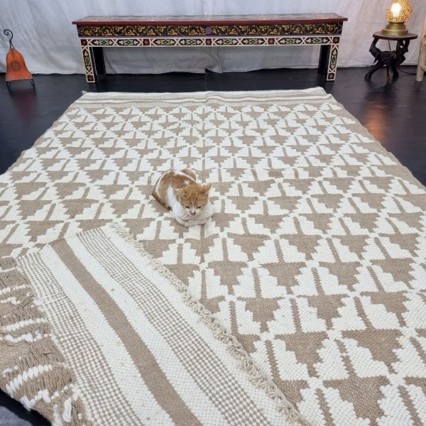 Tappeto kilim marocchino crema