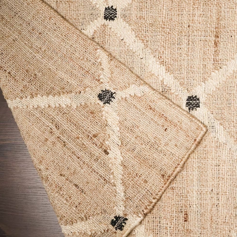 Tappeto indiano Kilim in iuta diamantata
