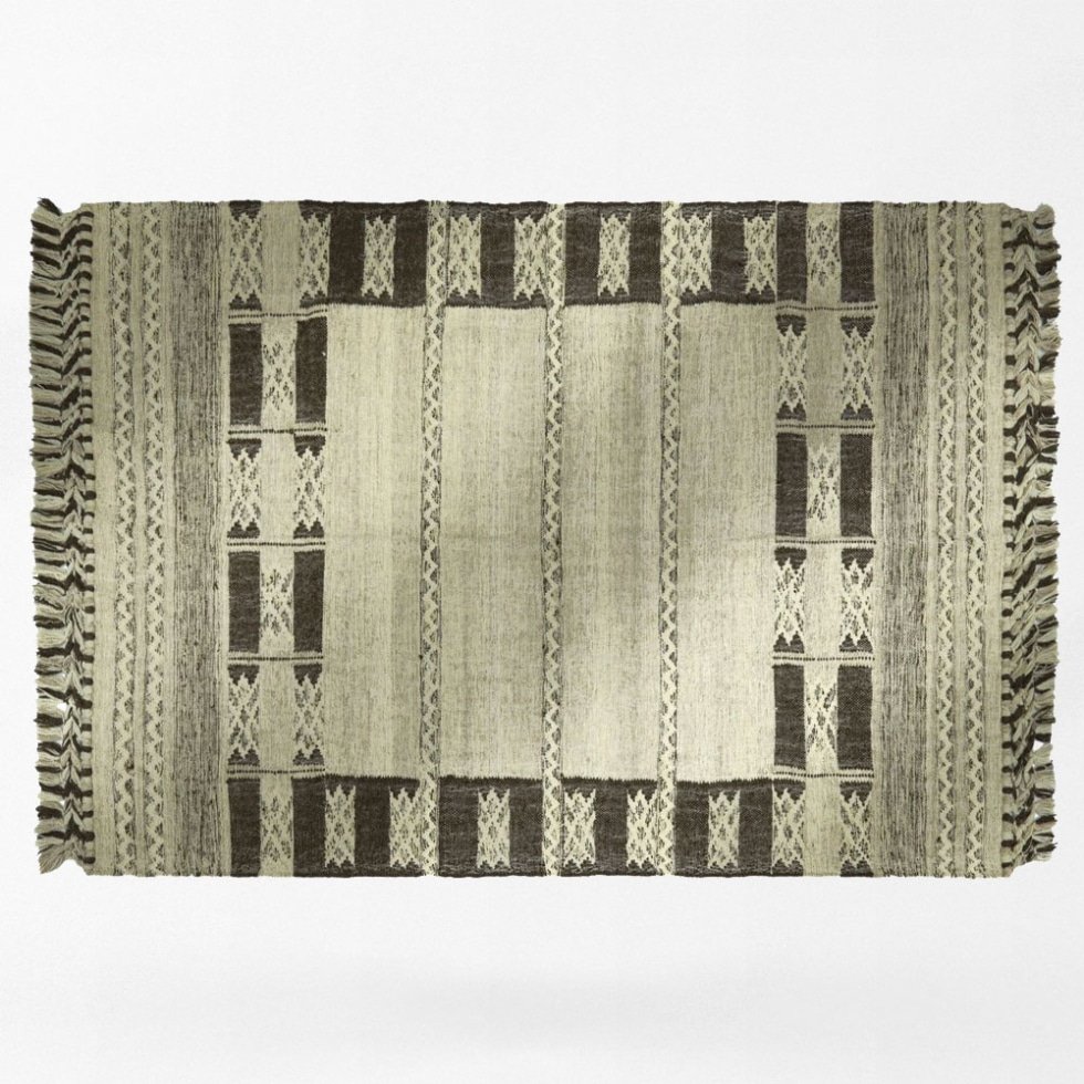 Kilim geometrico moderno grigio indiano