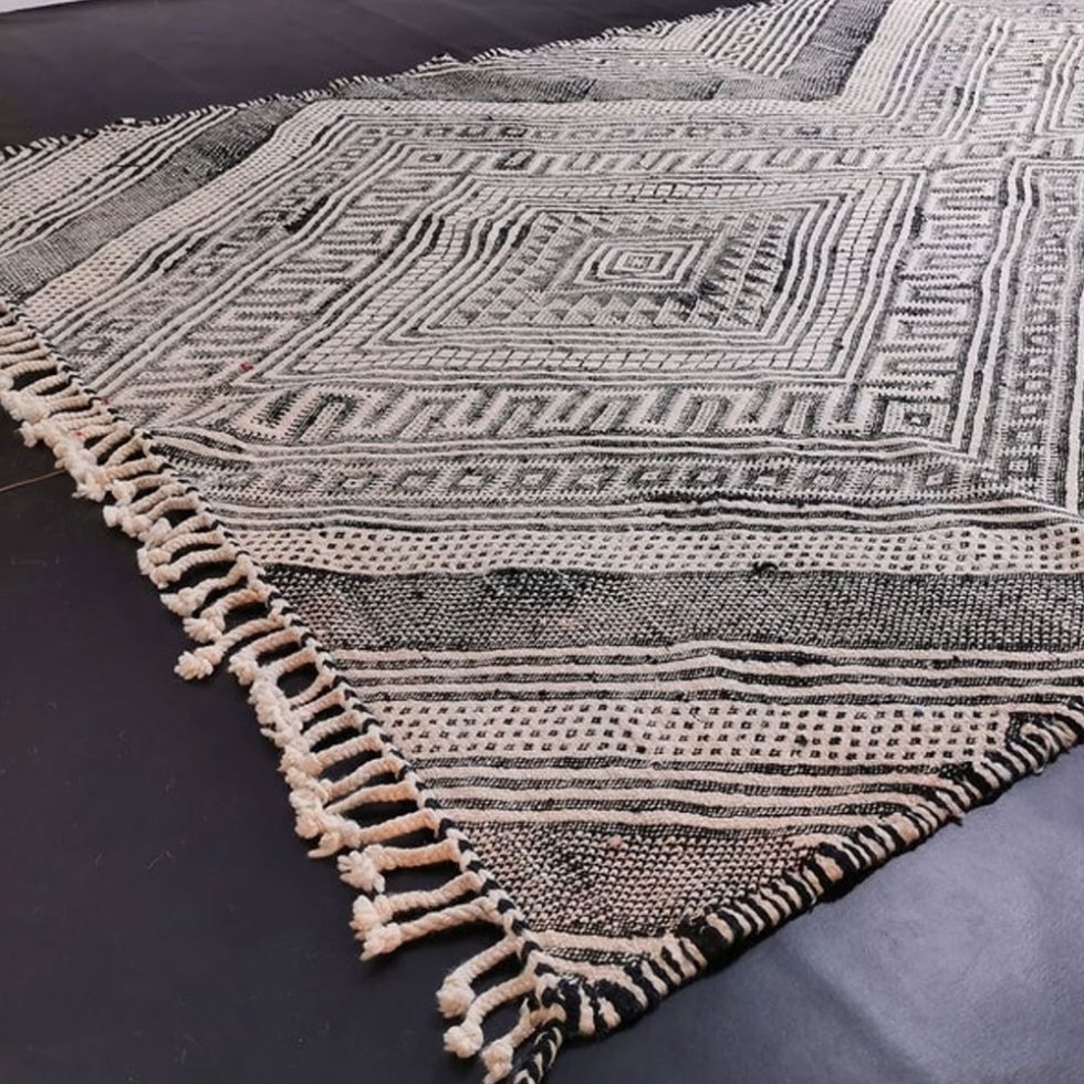 Tappeto berbero kilim geometrico grigio