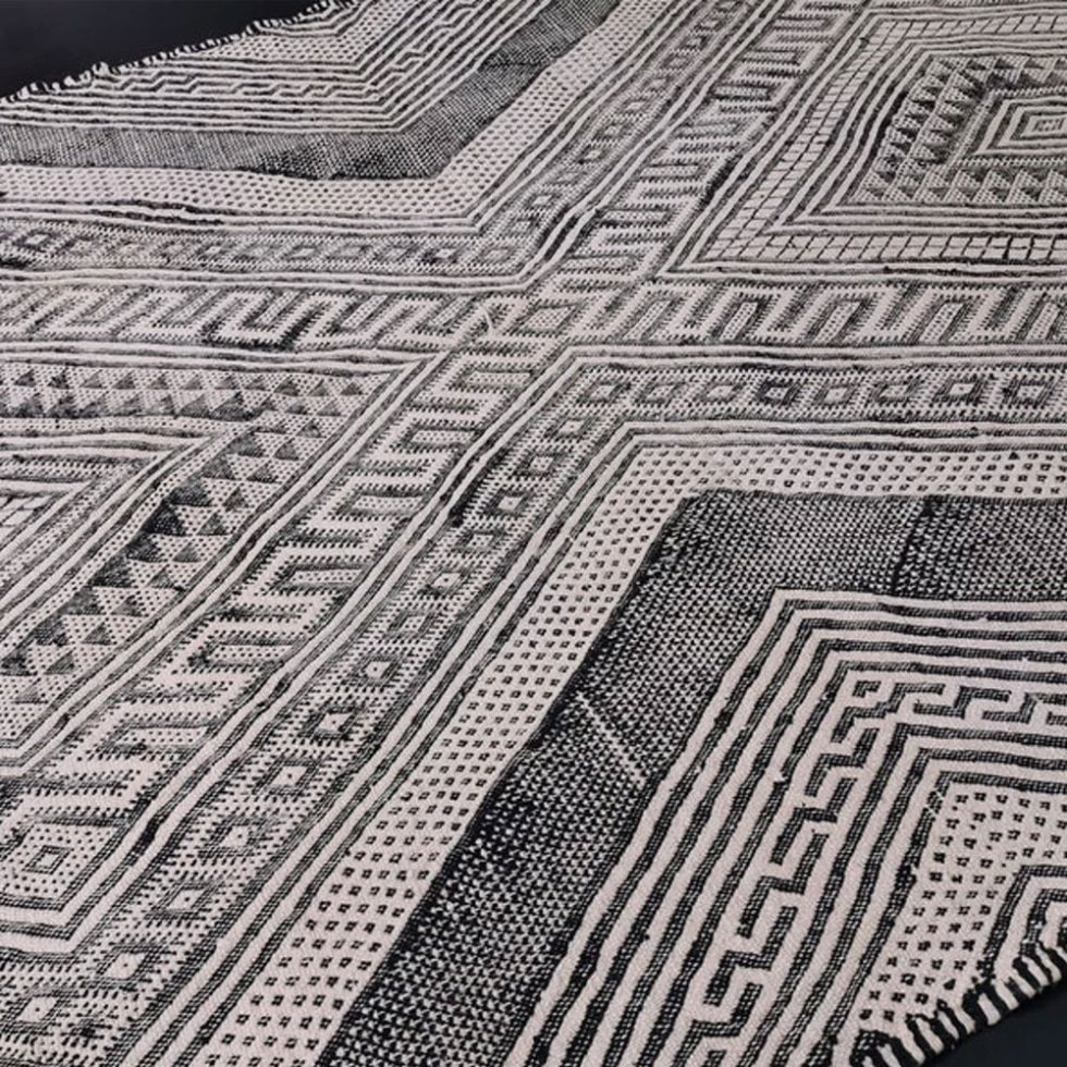 Tappeto berbero kilim geometrico grigio