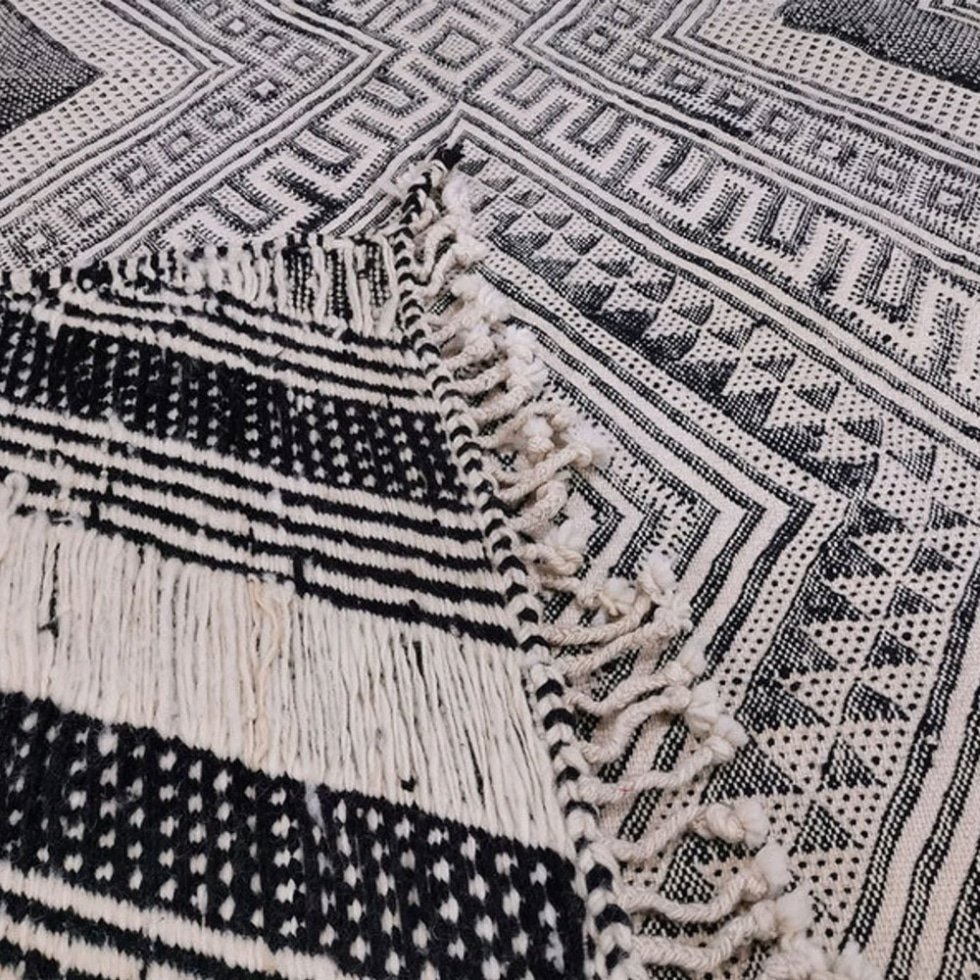 Tappeto berbero kilim geometrico grigio