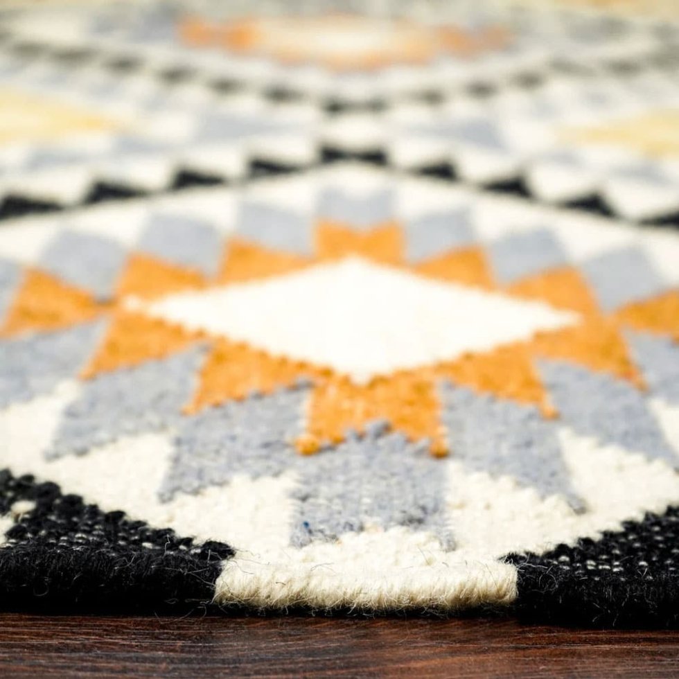 Tappeto kilim indiano Bright Diamond tessuto a mano