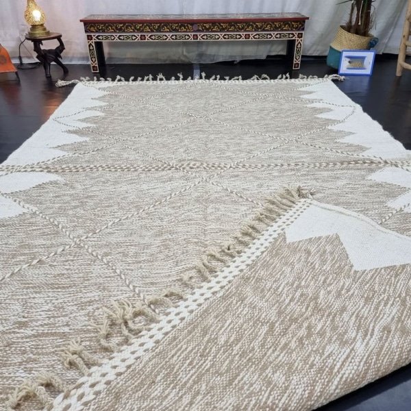 Tappeto Kilim beige marocchino