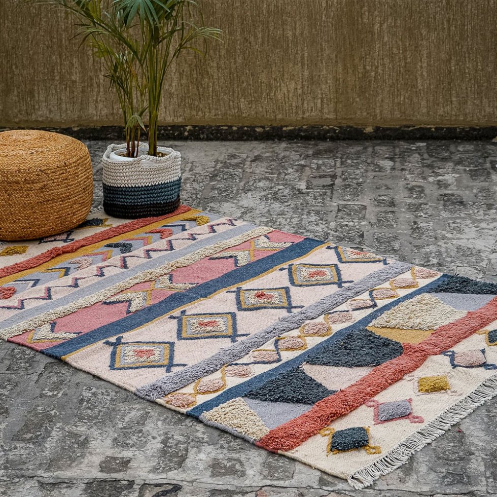 Tappeto Kilim naturale pastello