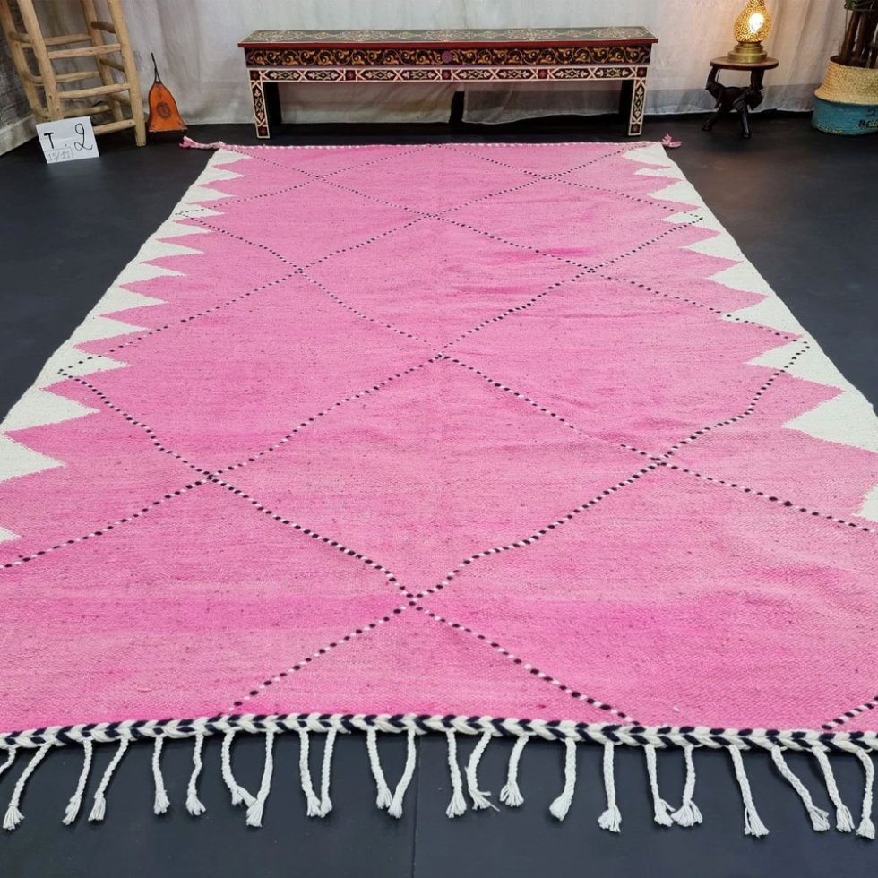 Tappeto kilim marocchino rosa