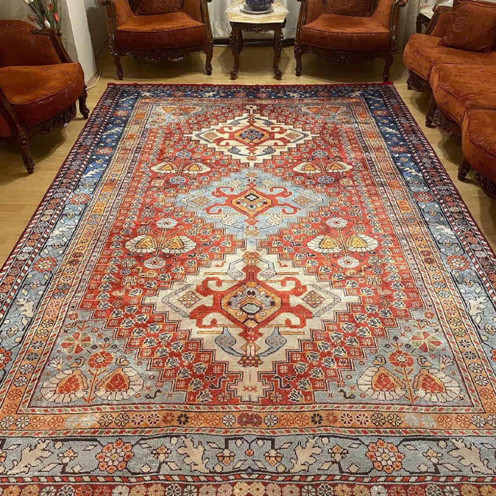Tappeto lavabile rosso in stile orientale turco