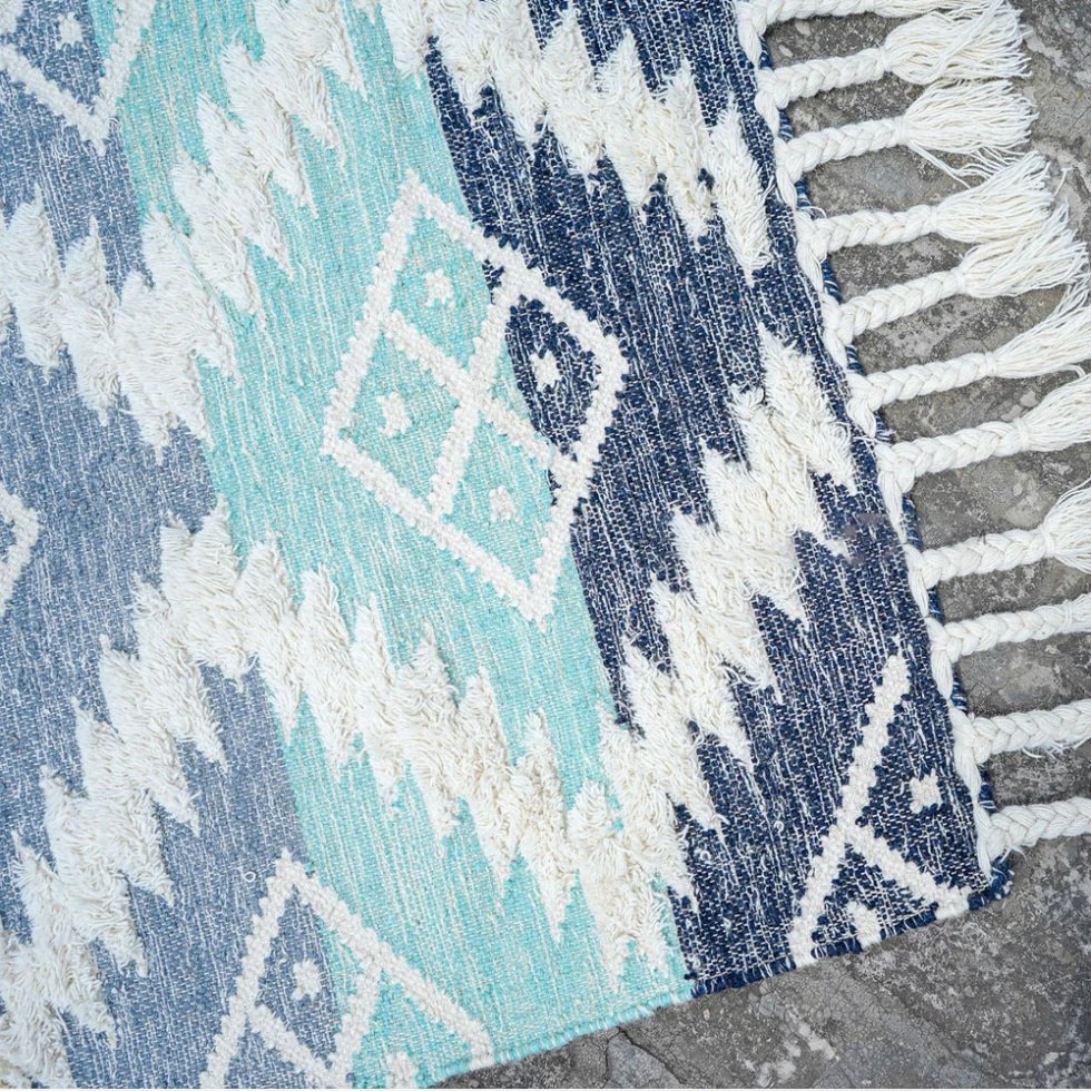 Tappeto kilim shaggy pastello