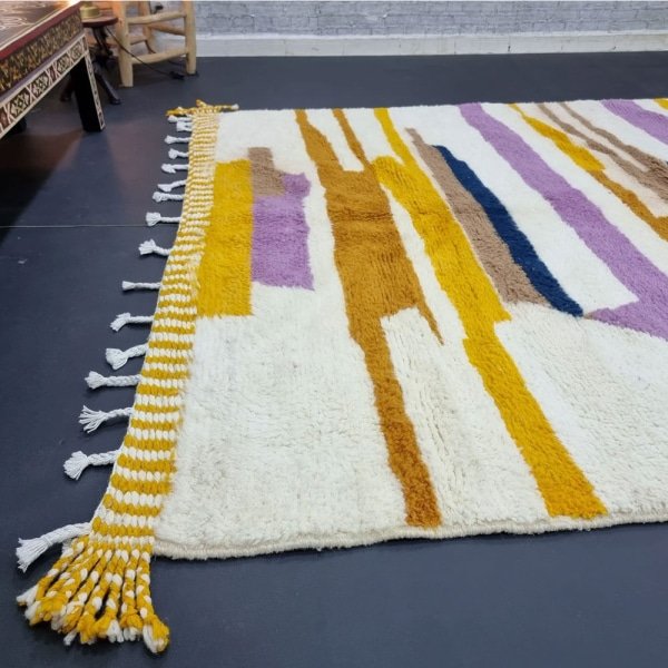 Tappeto moderno a righe in lana kilim