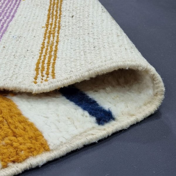 Tappeto moderno a righe in lana kilim