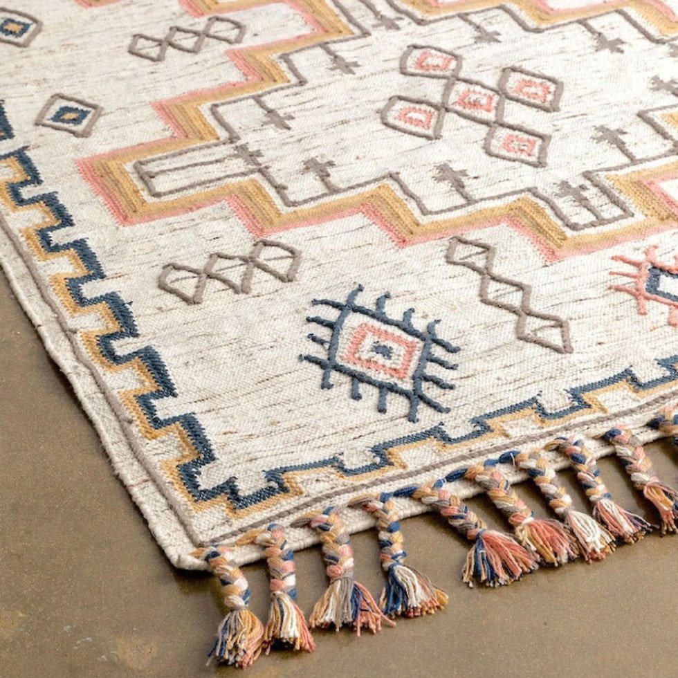 Tappeto kilim etnico tradizionale indiano
