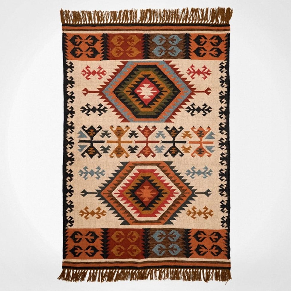 Tappeto kilim etnico intrecciato