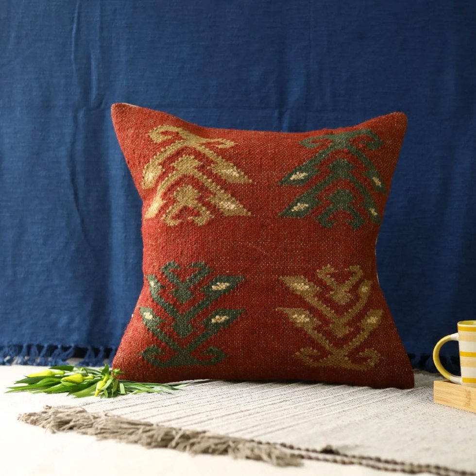 Cuscino kilim rosso 18x18