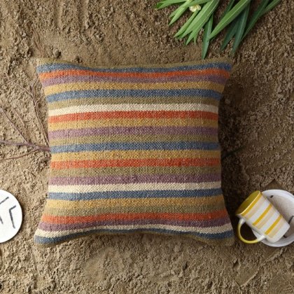 Cuscino kilim a righe