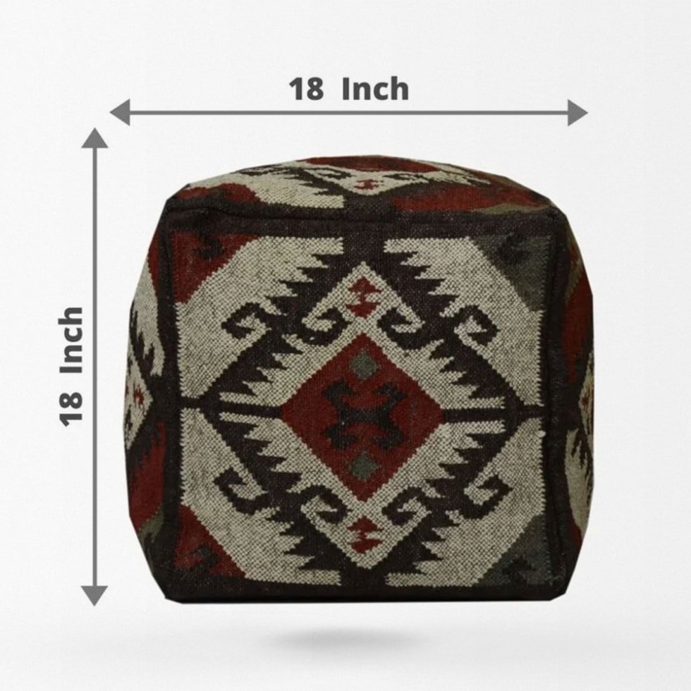 Pouf pouf fatto a mano in kilim