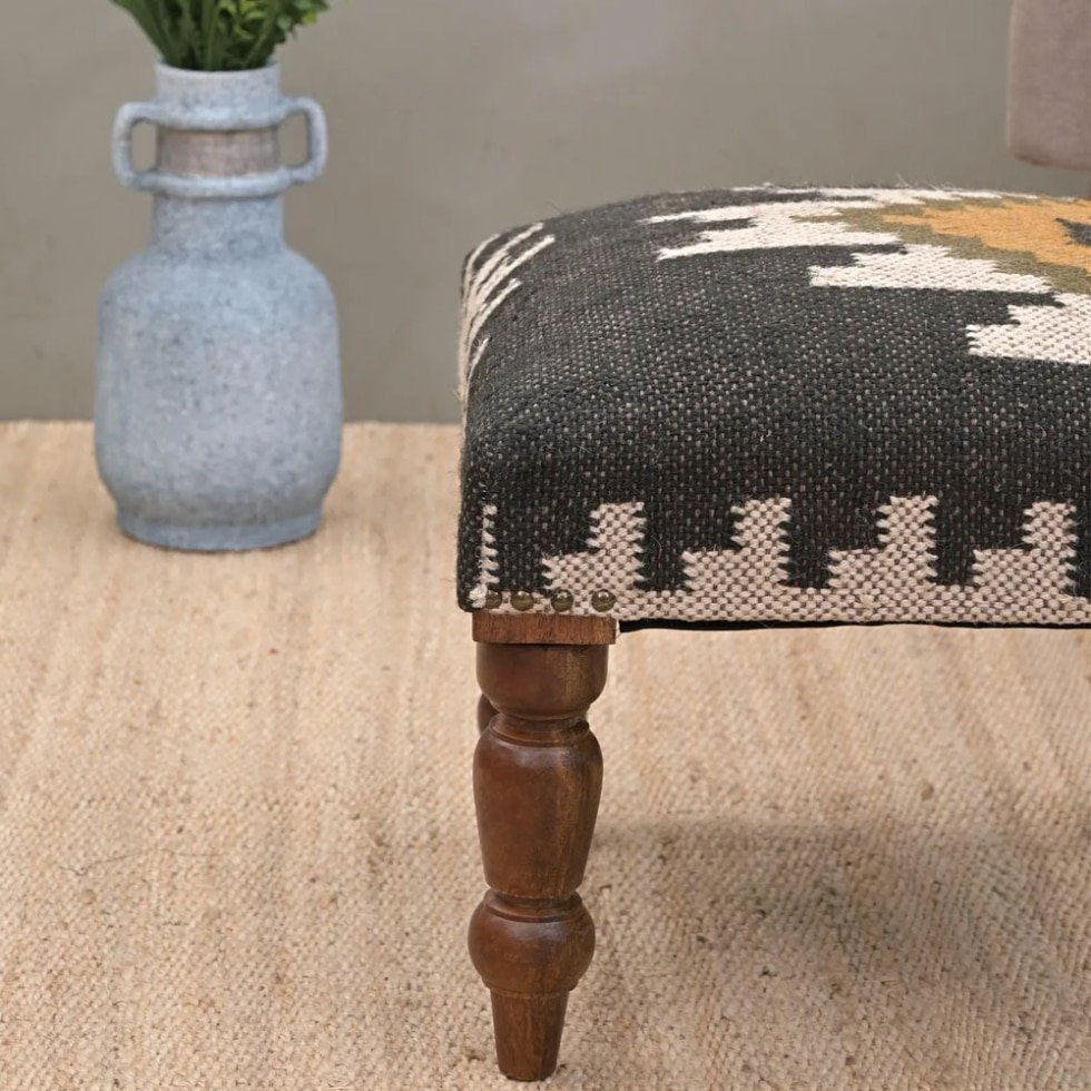 Pouf poggiapiedi orientale kilim