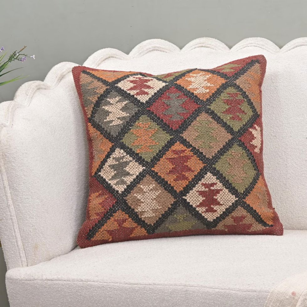Cuscino kilim 20x20 con diamante
