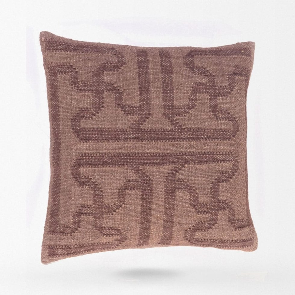 Cuscini kilim con diamanti marrone cioccolato