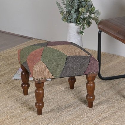 Sgabello pouf imbottito Kilim