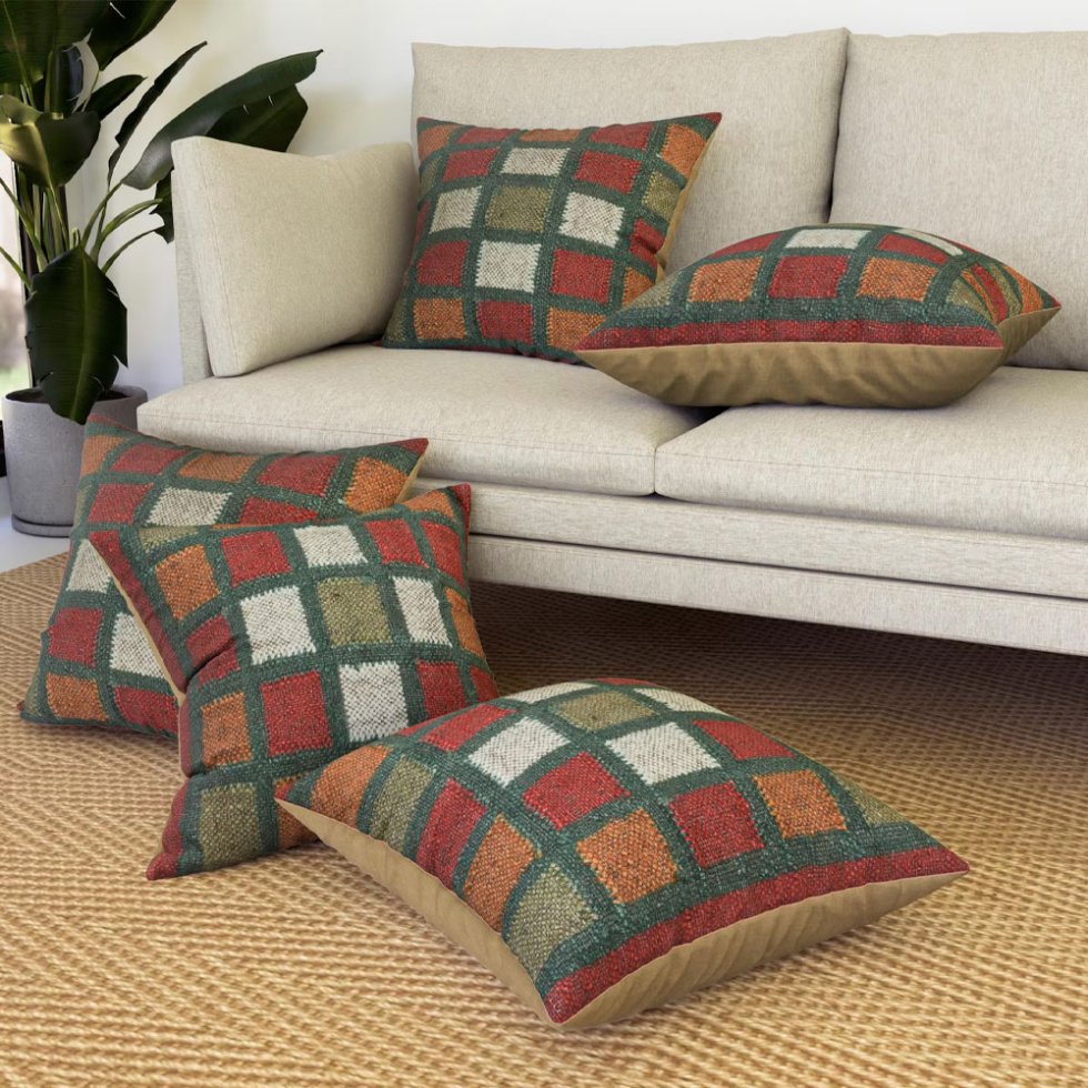 Cuscini kilim con motivo quadrato