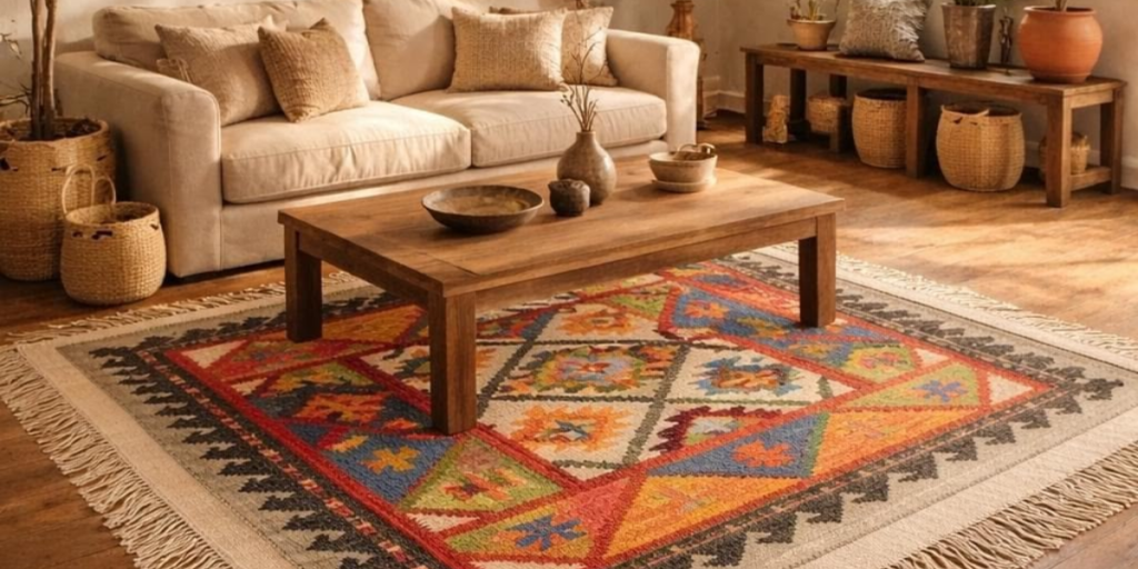 Quale misura di tappeto Kilim mi serve? Una guida alle dimensioni stanza per stanza.